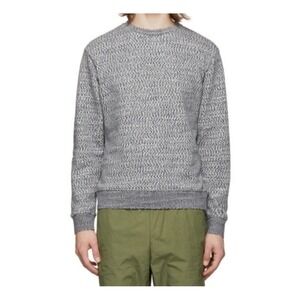 John Elliot Pre SS19 Glitch Crew Gray White Sweatshirt Sz 4 Made in USA Cotton